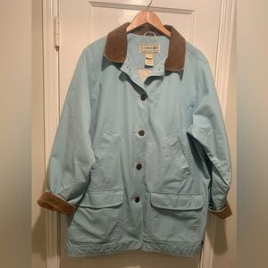 LL Bean Vintage Barn Coat Chore Coat Canvas Flannel Lining Size 2x Corduroy Trim